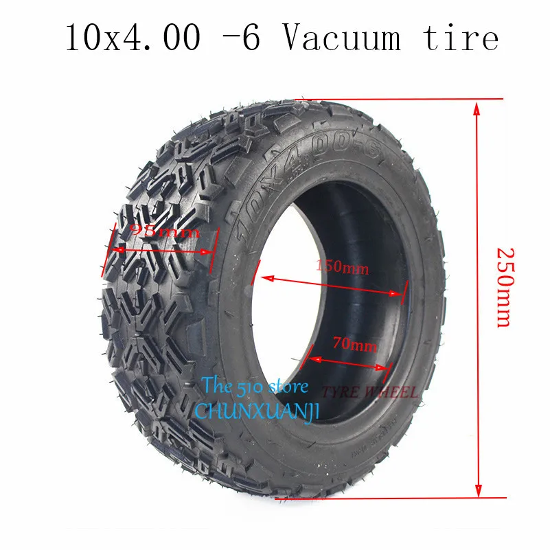 10 inch vacuum tyres 10X4.00-6 10*4.00-6 Tires Tubeless Vacuum Tyre for snow plow Go karts ATV Quad bike OFF-Road Free shipping