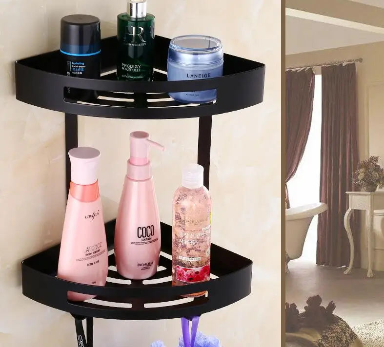 Rose Gold Corner Shelf  Gold Stainless Steel Bathroom Shelf Bath Shower Shelf Bath Shampoo Holder Basket Holder Corner shelf