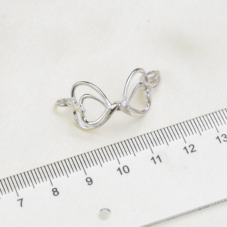 Pure Silver Cage Pendant Fittings Heart Design Pendant Settings S925 Sterling Silver Love Heart Pendant Components 3Pcs/Lot