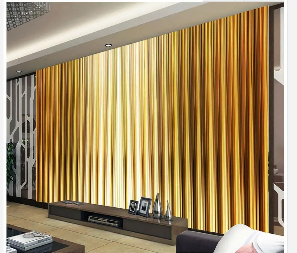 

3d stereoscopic wallpaper Home Decoration Gold stripes backdrop mural classic wallpaper for walls