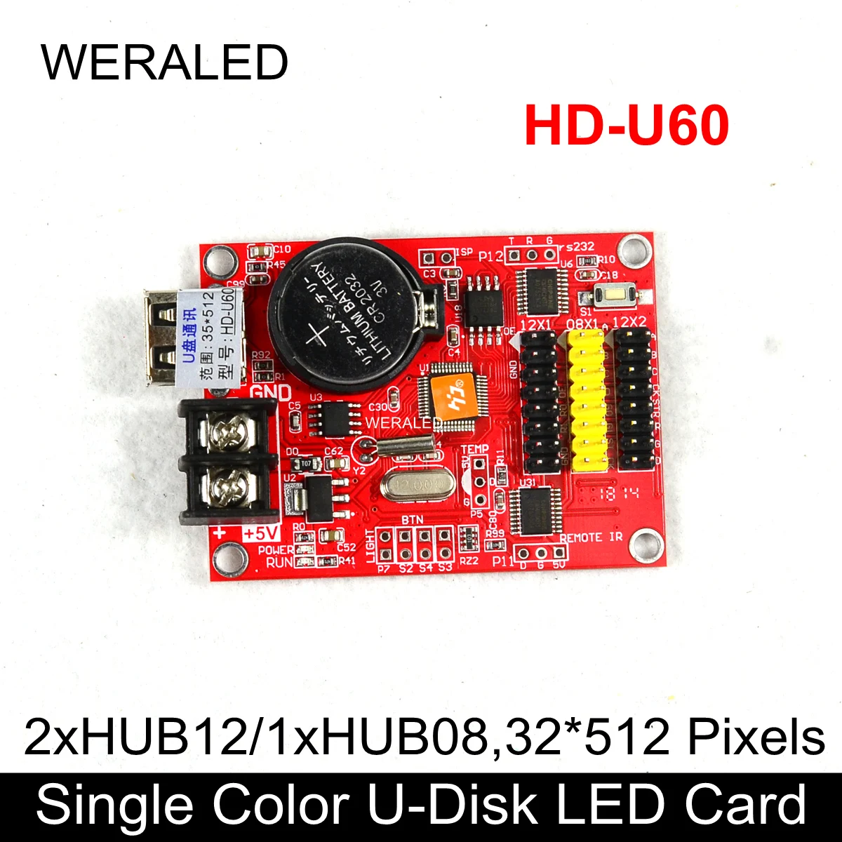 Huidu HD-U60 с usb-диском, одноцветная и двухцветная прокрутка, плата для сообщений, светодиодный модуль управления для P10, одноцветный светодиодный модуль