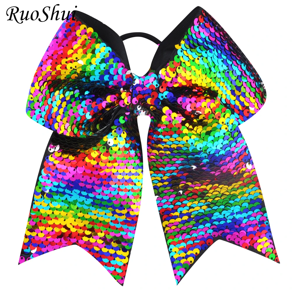 8 Inch Glitter Sequins Scales Hair Band Children Kids Hair Accessories Scrunchies Elastic Hair Band Rubber Butterfly Hair Ties