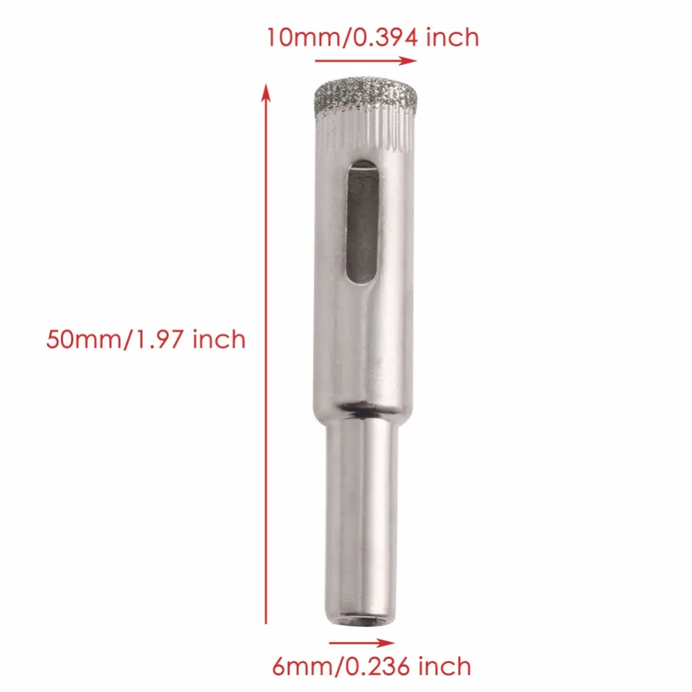 10 Chiếc 10Mm Tráng Kim Cương Nhân Khoan Lỗ Cưa Kính Cường Lực Gốm Đá Cẩm Thạch 828 Khuyến Mãi