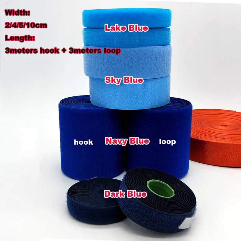 2/4/5/10cm Width Navy blue 3meters no adhesive hook loop fastener tape sewing Accessories tape sticker strap clothing strip DIY