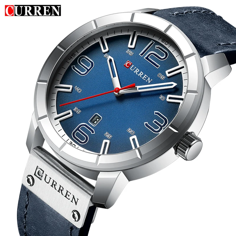 2019 CURREN Top Luxury Brand Men's Fashion Sport Watch Men Quartz Military Wristwatch Leather Band Date Clock Relogio Masculino