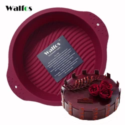 WALFOS Big Round Food Grade Non Stick Silicone Cake Pan 3D Mold Baking Tools Bakeware Maker Tray Birthday Dessert