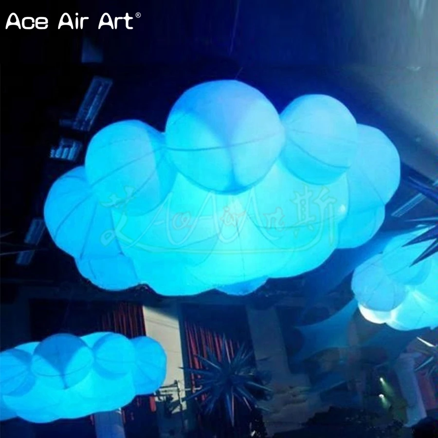 Customized Vocal Concert Decoration Inflatable Cloud Model Mass Chandelier with Glare and Illuminated Lights