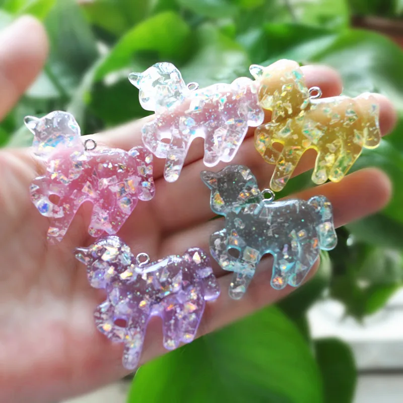 12Pcs Resin Unicorn Charms DIY Accessories For Keychain Pendant Necklace Making