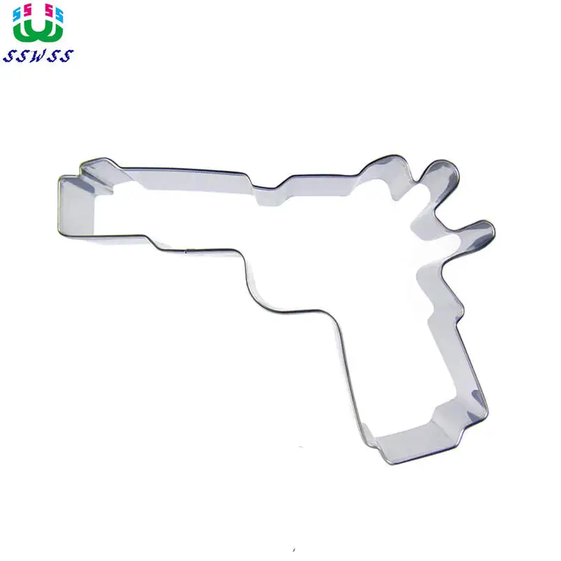 Silenced Pistol Shape Fondant Cake Decorating Tools,Toys Weapon Baking Biscuits And Cookies stainless steel Molds,Direct Selling