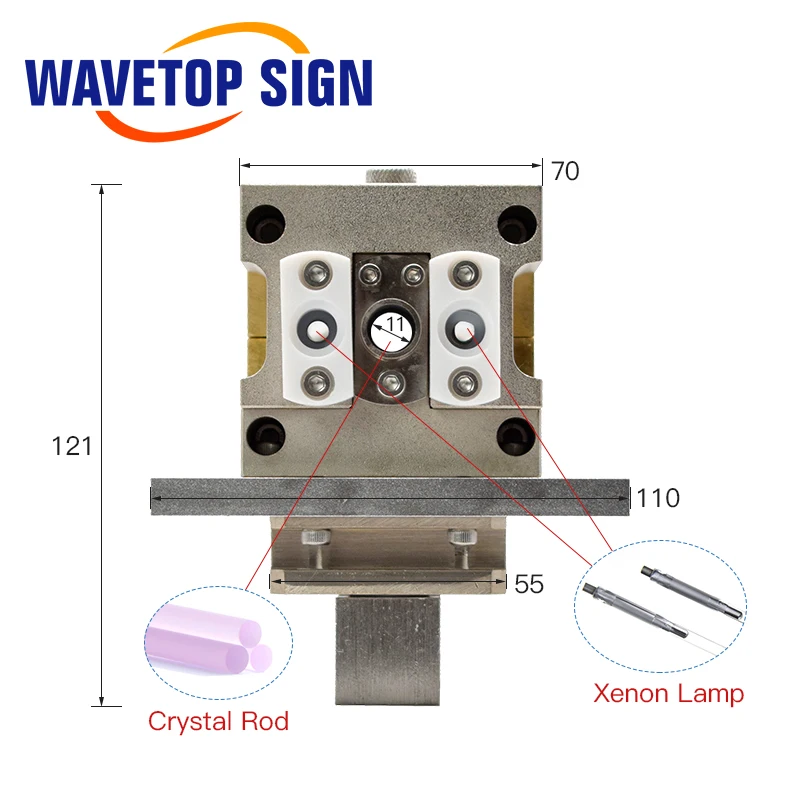 WaveTopSign Dual Lamp Laser Cavity Reflector Cavity Length 110-190mm use for YAG Laser Welding and Cutting Machine