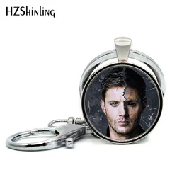 2017 New Arrival Supernatural Dean Pendant Keychains Steampunk Dean Supernatural Glass Cabochon Key ring Wholesale