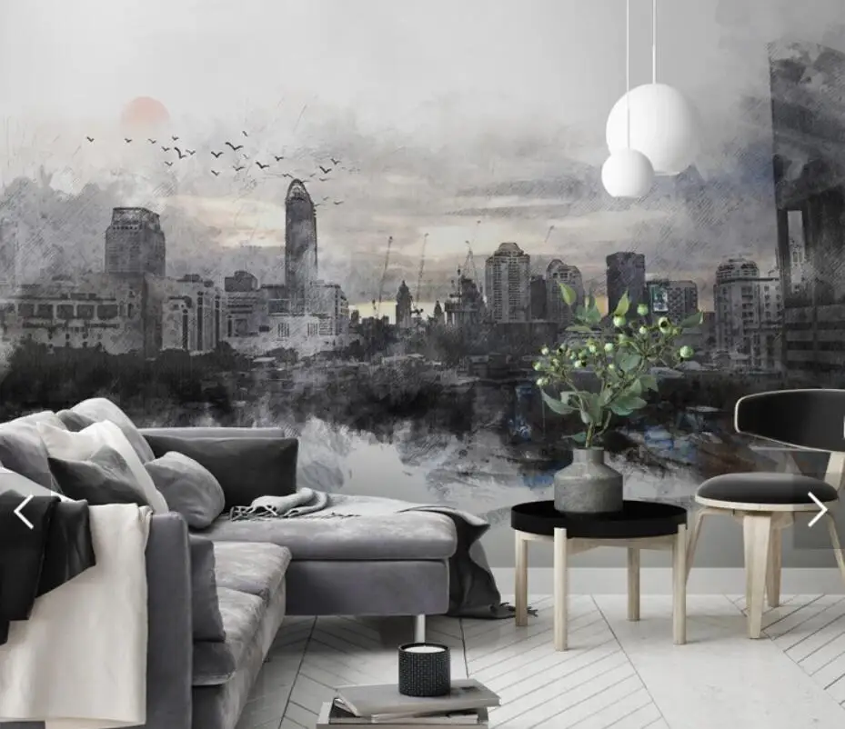 Hand Painting City Night View Photo Wallpaper Mural for Living Room  Sofa TV Backplash Home Decor Bedroom Wall Paper Rolls