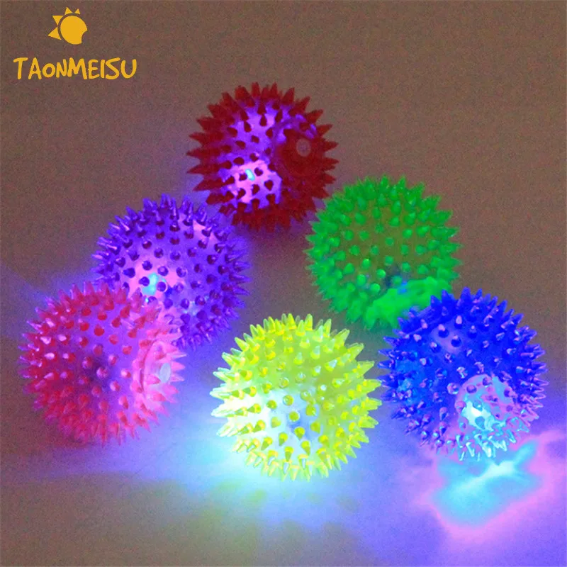 Soft Rubber Luminous Pet Dog Chewing Elastic Ball Toy Size S/L 1pcs Randomly Color