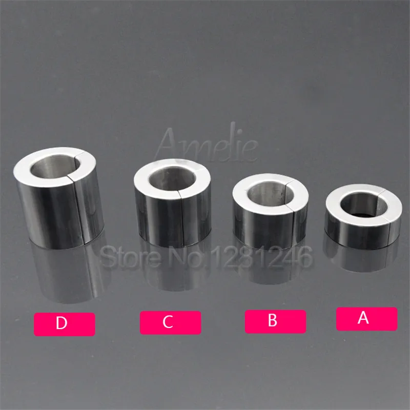 Stainless Steel Magnetic Scrotum Ring Pendant Ball Stretcher Testis Heavy Cock Penis Ring Male Chastity Devices Sex Toys for Man