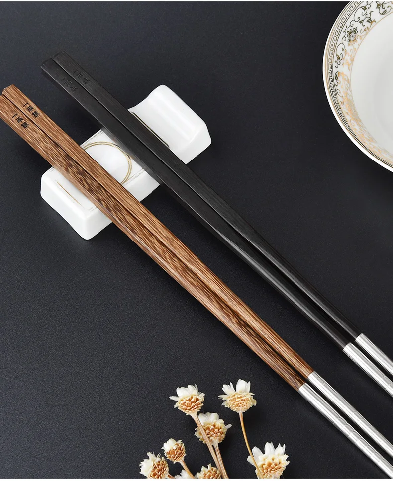 1 pair of S999 sterling silver cutlery can be reused chopsticks cutlery non-slip household metal Chinese