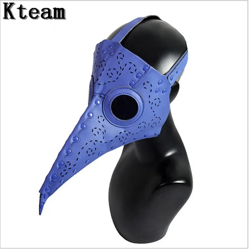 Hot Sale Plague doctor long bird mouth mask Leather PU handmade material creative Halloween party masquerade cosplay mask toys