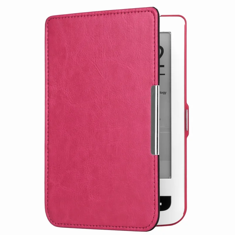 1pc PU leather cover protective case for pocketbook touch lux 3 Ruby Red for pocketbook 614 plus 615/624/625/626 ereader