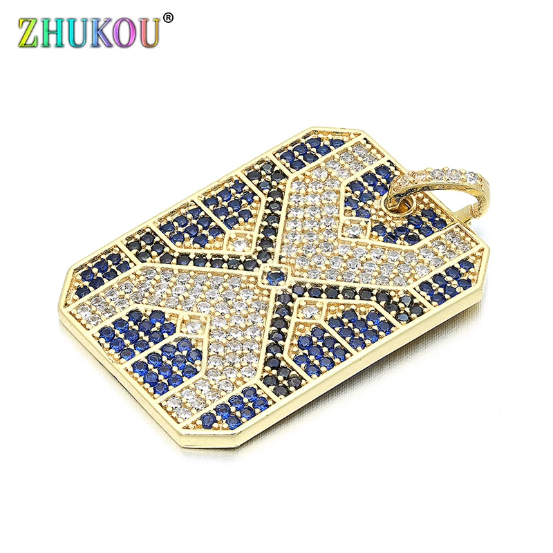 22*31mm Hot Fashion Micro Pave Cubic Zirconia DIY Jewelry Bracelet Necklace Making, Hole: 3mm, Model: VD97