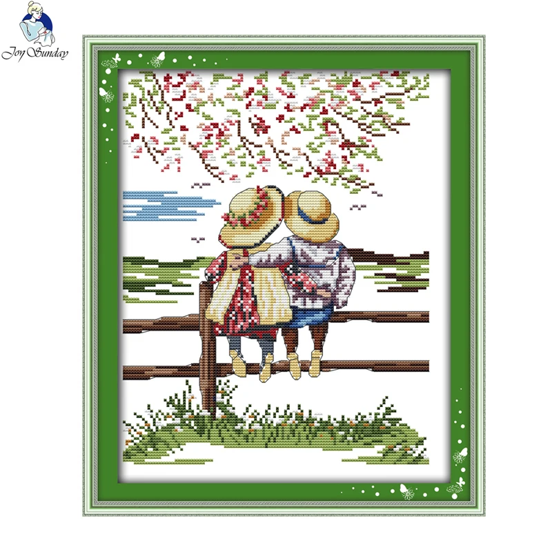 Radość niedziela bawić się z małym partnera serii Counted Cross Stitch DIY 14CT i 11CT do haftu robótki dekoracja do domu