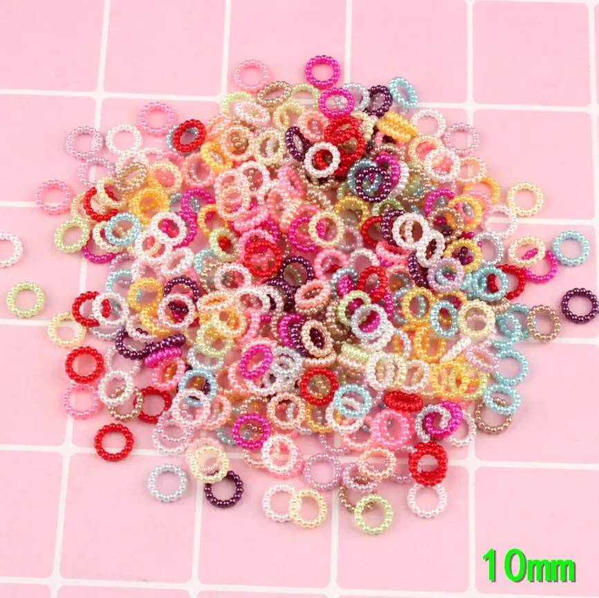 1000pcs 10mm ABS Hollow Round Multicolored Pearl Bead For Sewing UV Epoxy Filler Resin Jewelry Making Craft Nail art