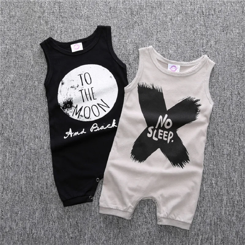 Hooyi Summer Baby Romper Shortall 100% Cotton Infant Jumpsuit No Sleep Moon Babies Bebe Roupas Newborn Fashion One-Piece Clothes