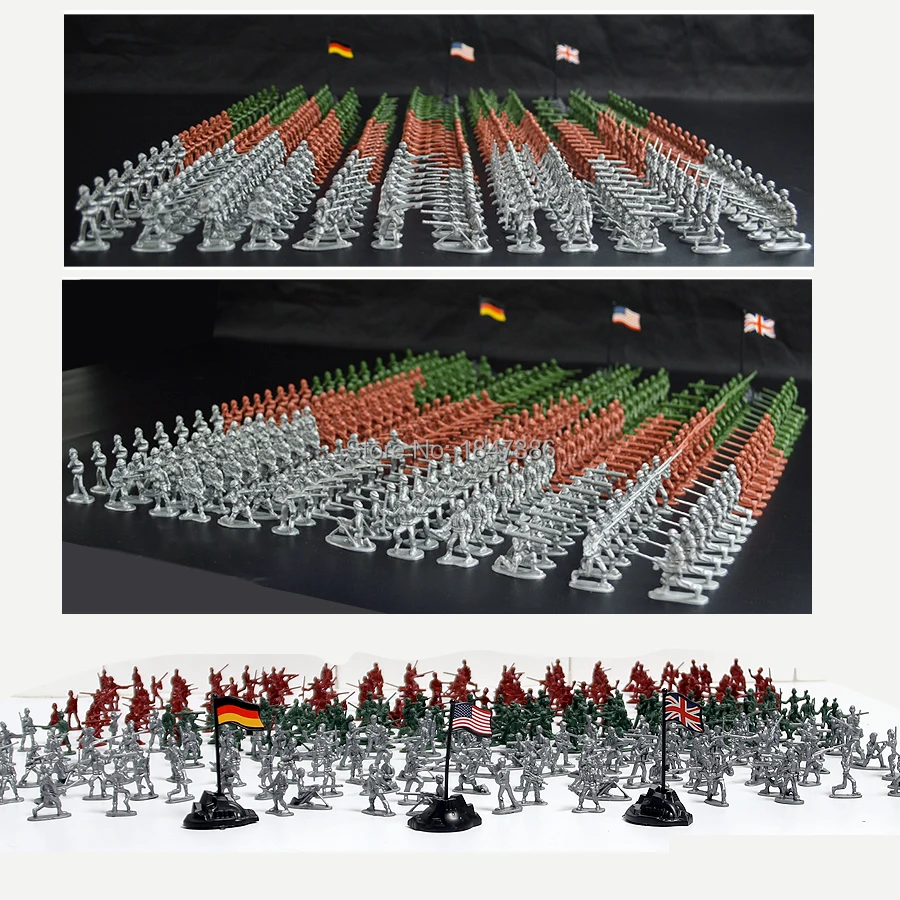 

12 styles 3 Colos Model of Action Figures Army Men Soldiers Bulk Party Favors Supplies Big Bucket of Military Man Army Soldier