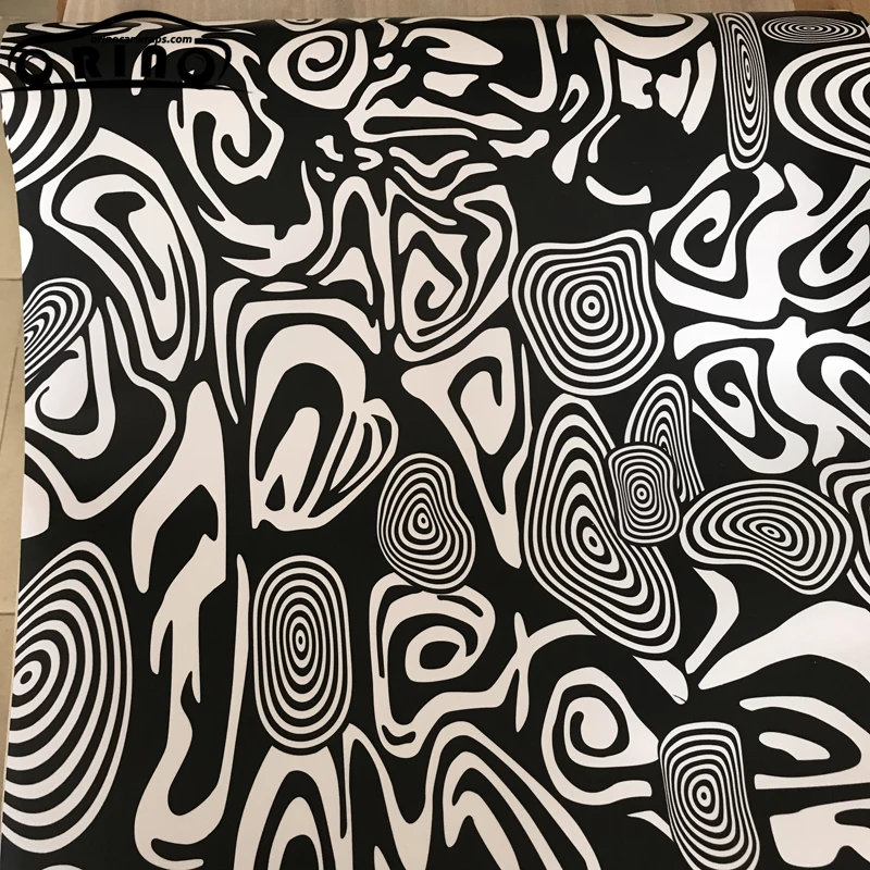 Camouflage Vinyl PVC Adhesive Black White Camo Film Motorcycle Scooter Decal Wrap Color Change Sticker 10/20/30/40/50X152CM