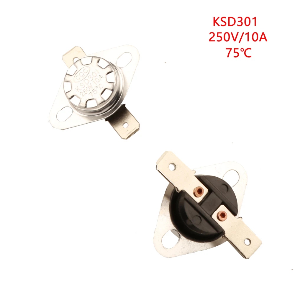 45-180 Celsius Degree KSD301 Kicking Thermostat - 250V 15A 75C Movable Temperature Switch for Dishwasher Drying Machine