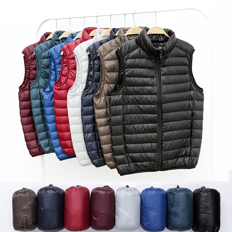 NewBang-Chaleco sin mangas ultraligero para hombre, chaqueta sólida sin mangas, impermeable, ligero, para invierno