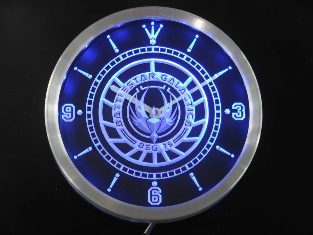 nc0200 Battlestar Galactica Neon Light Signs LED Wall Clock