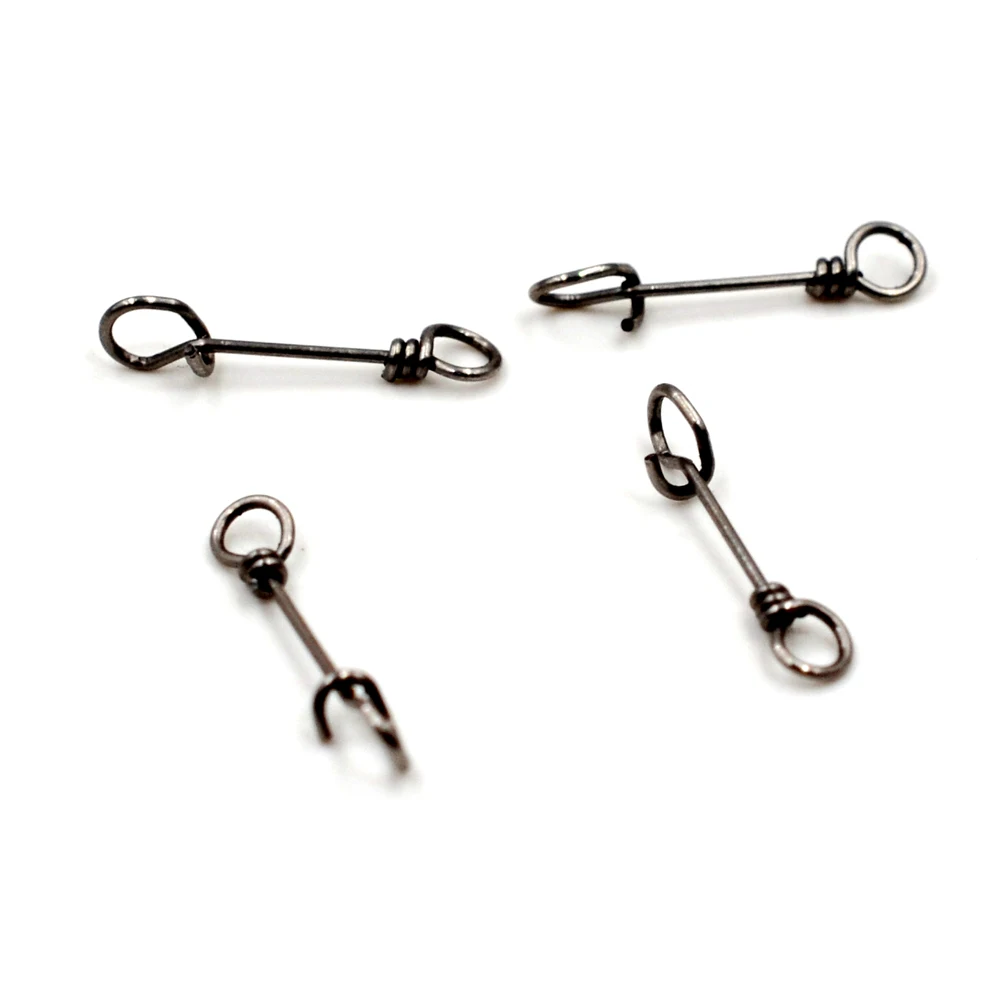 MNFT 30Pcs Stainless steel Fishing Fastach Clips Fishing Swivels Snaps Swivel Rolling Snap Quick Connection Accessory