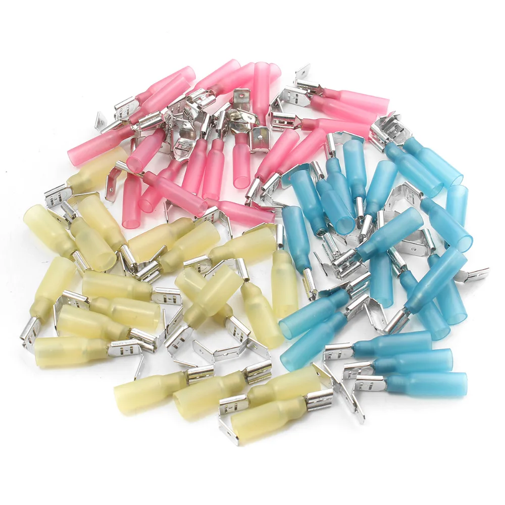 20Pcs Heat Shrink Piggy Back Electrical Wire Connector Crimp Quick Disconnect Terminal 1/4