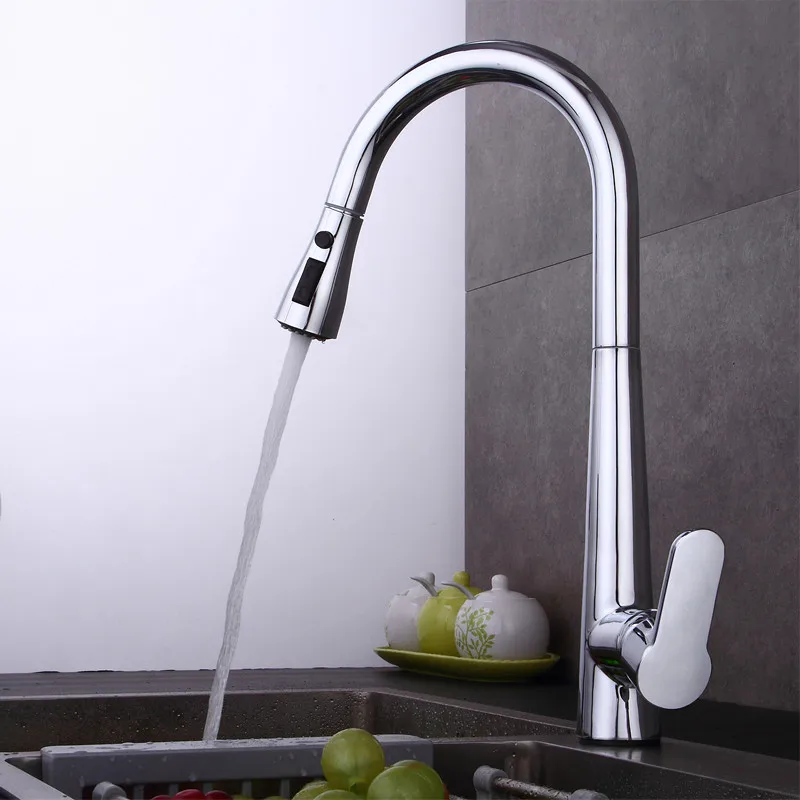 New Arrival Pull out Kitchen faucet 3 function Sink mixer Faucet  Pull Out Dual Sprayer Nozzle Hot Cold Mixer Water Taps MJ408