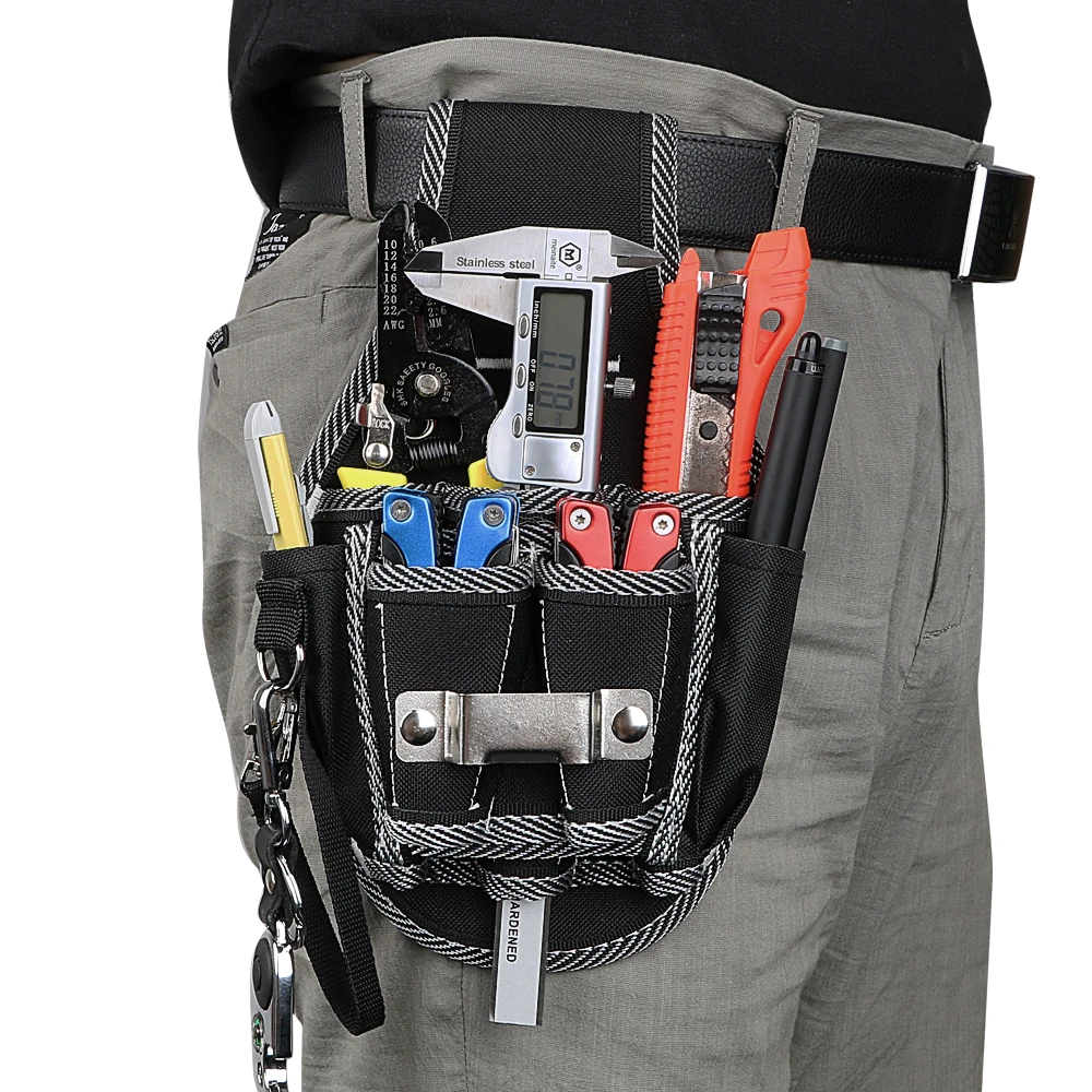 NICEYARD Tool Bag Oxford Tool Belt for Electrician Technician Waist Pocket Pouch Small Tool Bag With Belt Screwdriver Holder