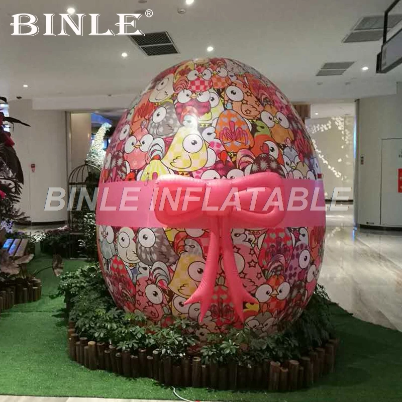 Most popular super giant outdoor colorful inflatable easter egg model with full printing for event decoration