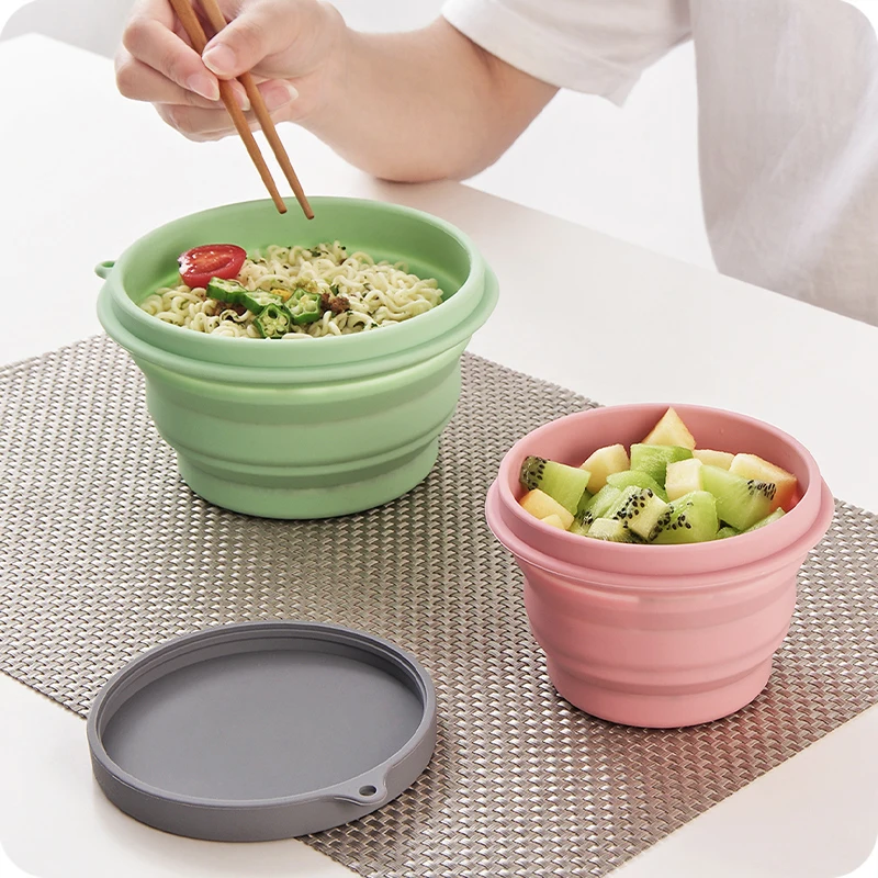 TUUTH Silicone Lunch Box Portable Folding Bowl Eco-Friendly Matetial Food Container For Picnic Office Workers School