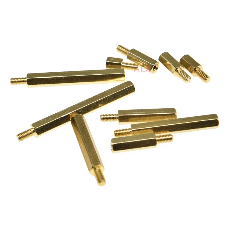 10PCS M3 Hex head BRASS Spacing Screw Threaded Pillar PCB STANDOFF SPACER Hexagonal Stud Spacer M3*6/8/10/12/15/20/25/30/40+6MM