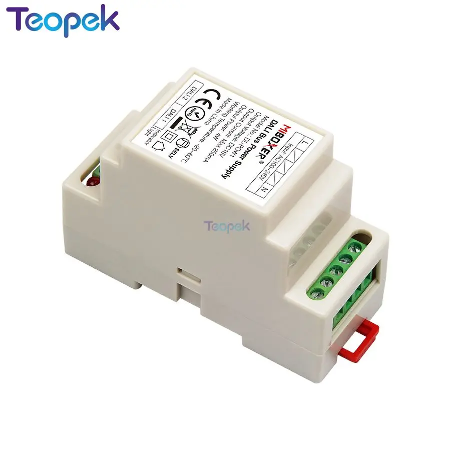 Miboxer DALI Bus Power Supply DIN Rail DL-POW1 DC16V 4W Max250mA AC 110V 220V DALI RGB CCT led downlight transformer