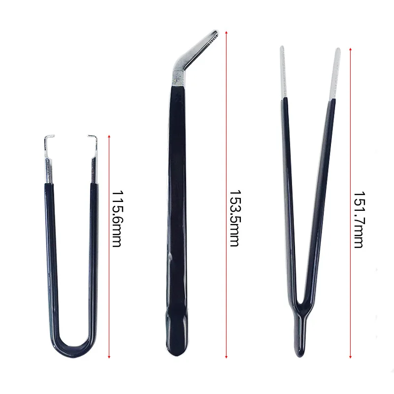 7 In 1 Precisie Esd Pincet Set Rvs Precisie Rechte Gebogen Pincet Voor Mobiele Telefoon Reparatie Tools Kit