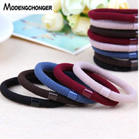 10 Pcs/Lot  Solid Color Black Hair Bands High Elastic Simplicity Hair Ties Ponytail Holder For Girls Women Hair Accessories