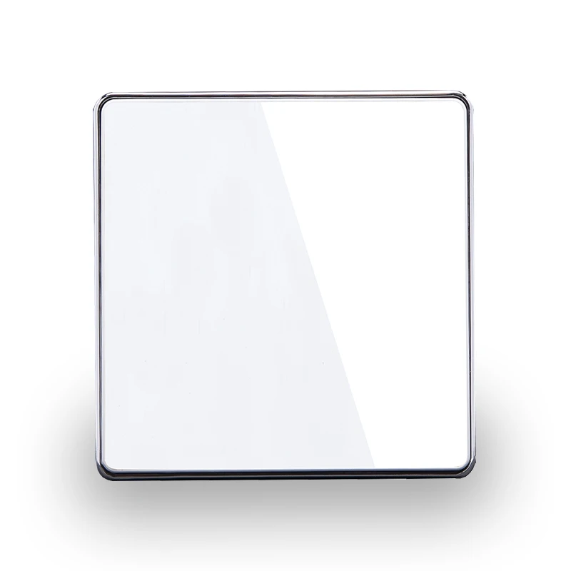 Luxury Glass Mirror Surface 1 Gang 1Way/2Way Wall Switch Home Hotel White Color 86mm Square Panel Light Switch