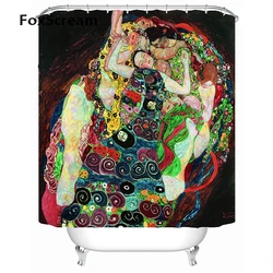 Gustav Klimt Shower Curtain Bath Curtains For Bathroom Waterproof Big Curtain Shower Frabic Shower Curtains in Bath