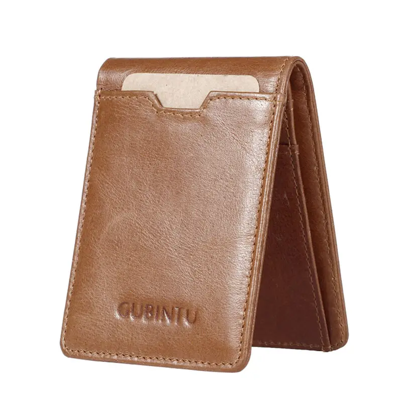 Gubintu 얇은 정품 가죽 남성 지갑 카드 홀더 다기능 슬림 브랜드 남성 지갑 비즈니스 고품질 남성 지갑 752