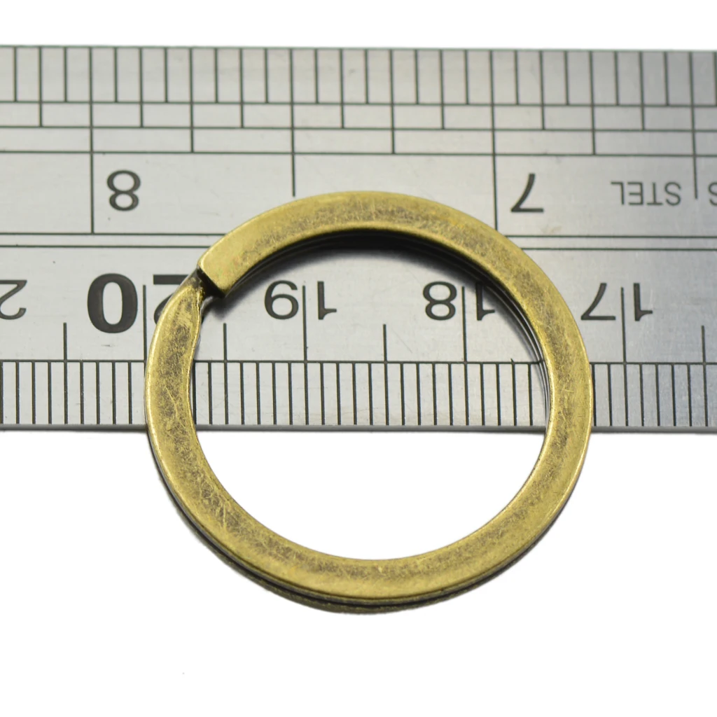 12pcs Antique Bronze Tone Metal Flat Split Rings Keyrings Keychains Keys Holder