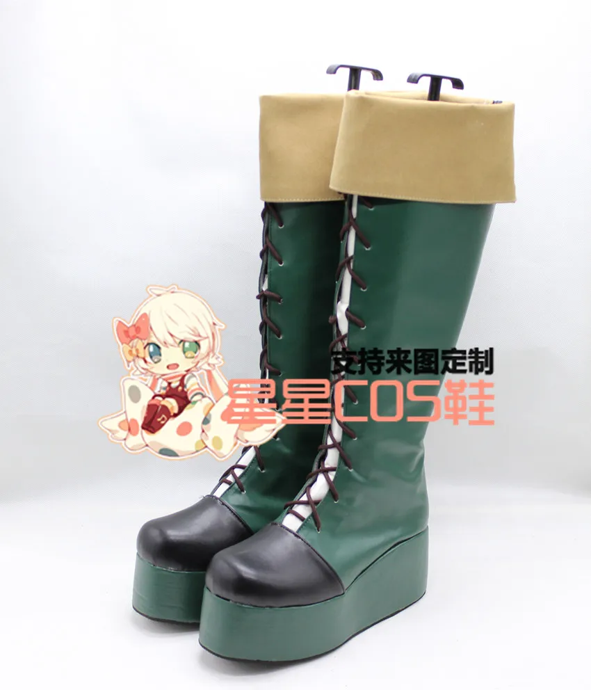 

HUNTER HUNTER Gon Freecss Thick Heel Green Cosplay Shoes Boots X002