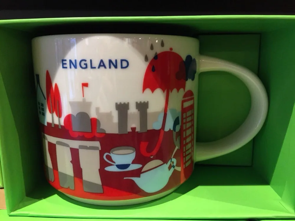 Global Collection Ceramic City Cup USA City Bone china Mug New York Los Angeles Pairs London England Japan New orleans Las Vega