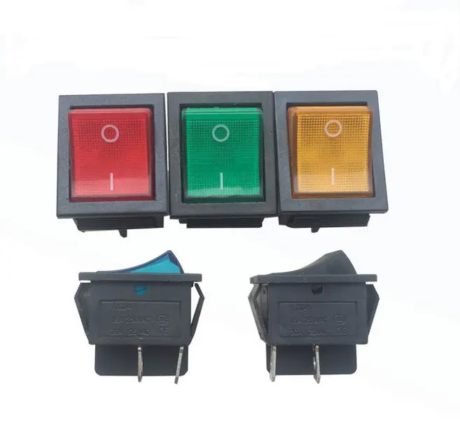 10PCS/  Latching Rocker Switch Power Switch I/O 4 Pins With Light 16A 250VAC 20A 125VAC KCD4