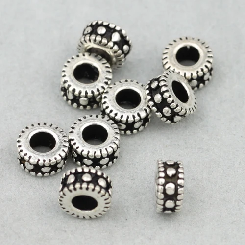 100% 925 Silver Spacers Jewelry Findings Sterling Loose Beads