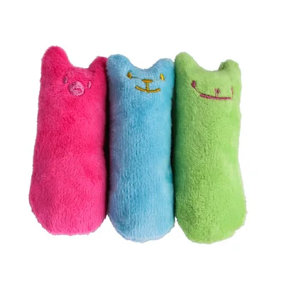 Juguetes de hierba gatera para rechinar dientes, juguete interactivo divertido de felpa para gato, mascota, gatito, masticar, juguete Vocal, garras,
