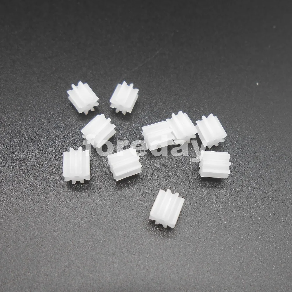 100PCS NEW Plastic Spur Gear 0.95mm Aperture  0.5  Modulus Aperture: 1mm DIY Model Accessories 5X2H:D 8T *FD266X10